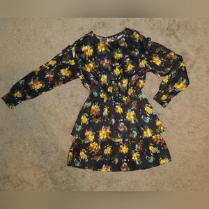 Zara Floral Tiered Dress with open back size Small